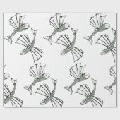 Vliegende vis Hand getrokken oceaan schepsel Cadeaupapier (Vlak)