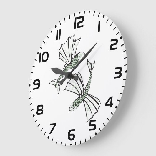 Vliegende vis Hand getrokken oceaan schepsel Grote Klok (Hoek)