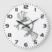 Vliegende vis Hand getrokken oceaan schepsel Grote Klok (Voorkant)