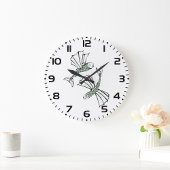 Vliegende vis Hand getrokken oceaan schepsel Grote Klok