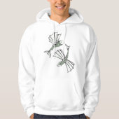 Vliegende vis Hand getrokken oceaan schepsel Hoodie (Voorkant)