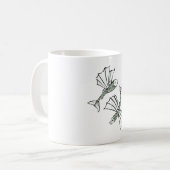 Vliegende vis Hand getrokken oceaan schepsel Koffiemok (Voorkant links)