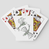 Vliegende vis Hand getrokken oceaan schepsel Pokerkaarten (Achterkant)