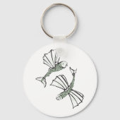 Vliegende vis Hand getrokken oceaan schepsel Sleutelhanger (Voorkant)