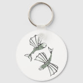 Vliegende vis Hand getrokken oceaan schepsel Sleutelhanger (Achterkant)