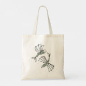 Vliegende vis Hand getrokken oceaan schepsel Tote Bag (Achterkant)