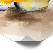 Vliegende vis in het poster van de waterverf (Hoek)