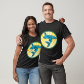 Vliegende Vis Springende Retro Houtsnede T-shirt (Unisex)