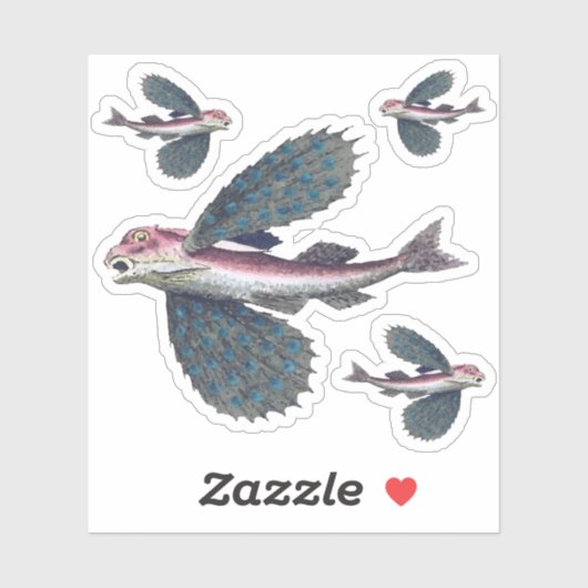 vliegende vis sticker (Vel)