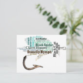 Vliegende visritten, rots en novelties briefkaart (Staand voorkant)