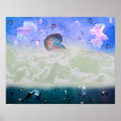 Vliegende vissen en zwemvogels poster (Voorkant)