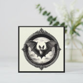 Vliegende vleermuis met volle maan Goth Kaart (Staand voorkant)