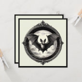 Vliegende vleermuis met volle maan Goth Kaart (Voorkant / Achterkant in situ)