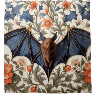 Vliegende vleermuis William Morris geïnspireerde b Douchegordijn