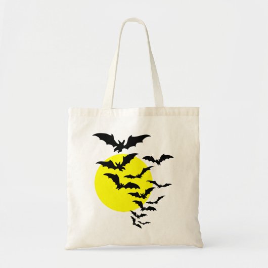 Vliegende vleermuizen boven een volle maan tote bag (Voorkant)