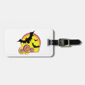 Vliegende Vleermuizen Halloween Night Volle Maan W Bagagelabel (Voorkant horizontaal)