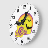 Vliegende Vleermuizen Halloween Night Volle Maan W Grote Klok (Hoek)