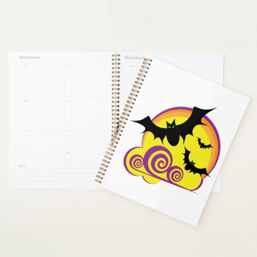 Vliegende Vleermuizen Halloween Night Volle Maan W Planner (Display)