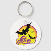 Vliegende Vleermuizen Halloween Night Volle Maan W Sleutelhanger (Achterkant)