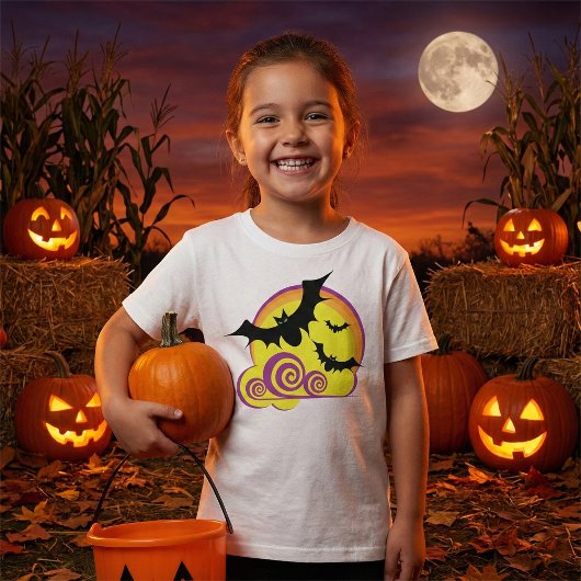 Vliegende Vleermuizen Halloween Night Volle Maan W T-shirt