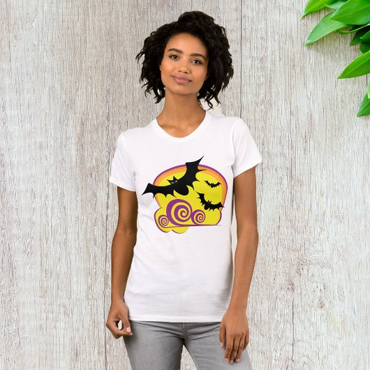 Vliegende Vleermuizen Halloween Night Volle Maan W T-shirt