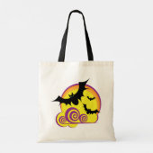 Vliegende Vleermuizen Halloween Night Volle Maan W Tote Bag (Achterkant)