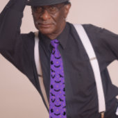 Vliegende vleermuizen Halloween Paarse Stropdas