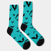 Vliegende vleermuizen op turquoise sokken (Rechts)