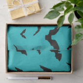 Vliegende vleermuizen op turquoise tissuepapier (Geschenk)