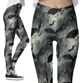 vliegende vleermuizen stormachtige luchten gotisc leggings