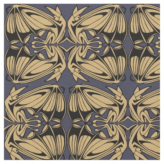 Vliegende vlekken Art Nouveau Pattern Stof (Close Up)