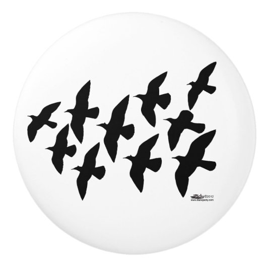 vliegende vliegduiven keramische knop (Voorkant)