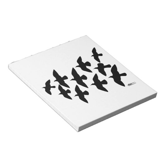 vliegende vliegduiven notitieblok (Schuin)