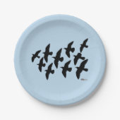 vliegende vliegduiven papieren bordje (Voorkant)
