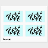 vliegende vliegduiven rechthoekige sticker (Vel)