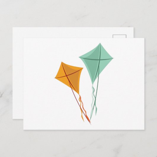 Vliegende vliegers briefkaart (Voorkant / Achterkant)