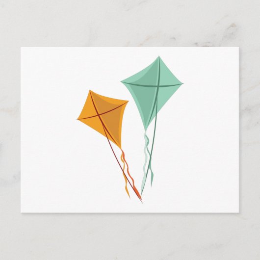 Vliegende vliegers briefkaart (Voorkant)