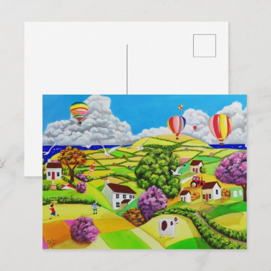 Vliegende vliegers briefkaart (Voorkant / Achterkant)