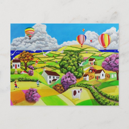 Vliegende vliegers briefkaart (Voorkant)