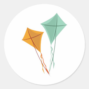 Vliegende vliegers ronde sticker