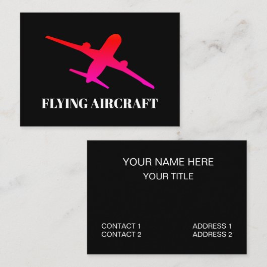 vliegende Vliegtuig-vlieger Visitekaartje (Voorkant / Achterkant)