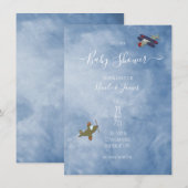 Vliegende Vliegtuigen in de Lucht Baby Shower Kaart (Voorkant / Achterkant)