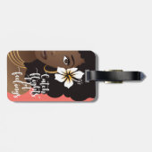 Vliegende vliegtuigen, zwarte vrouw met ventilator bagagelabel (Achterkant horizontaal)