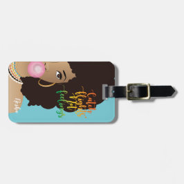 Vliegende vliegtuigen, zwarte vrouwen, tandvlees, bagagelabel