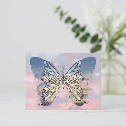 Vliegende vlinder briefkaart (Staand voorkant)