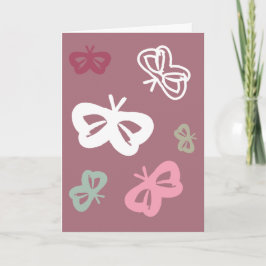 Vliegende vlinders "Gefeliciteerd!" Roze wenskaart Kaart