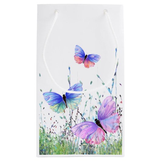 Vliegende vlinders geschenkzak klein cadeauzakje (Achterkant)