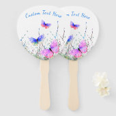 Vliegende Vlinders Hand Ventilator met Aangepaste  Handwaaier (Voorkant en achterkant)