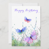 Vliegende Vlinders Happy Birthday Kaart (Voorkant)