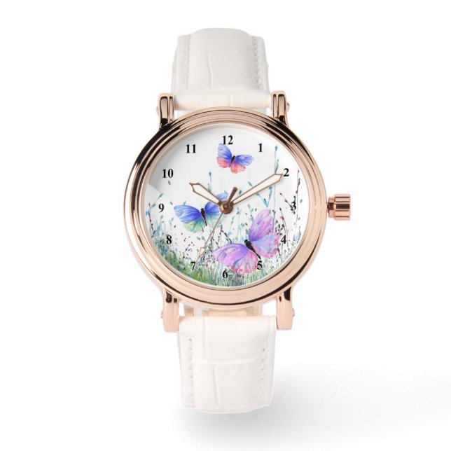 Vliegende Vlinders Horloge (Voorkant)